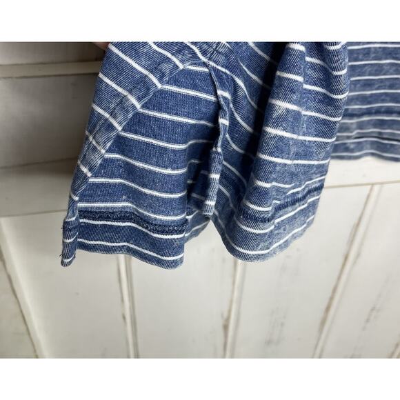 Rag & Bone Cotton Racerback Tank Top Tunic Blue White Stripe Nautical Acidwash M - Picture 6 of 8